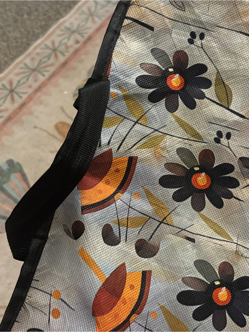 Stylish Black Cat Tote Carrier with Orange Accents by